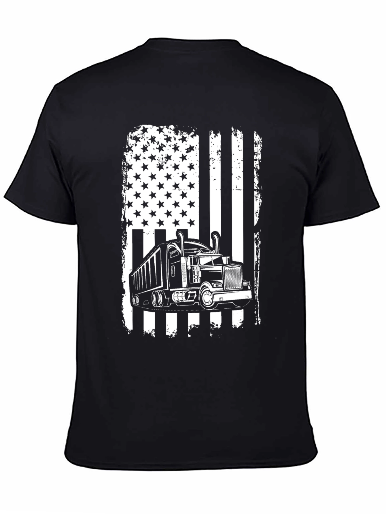 Trucker Flag Graphic T-Shirt - Black