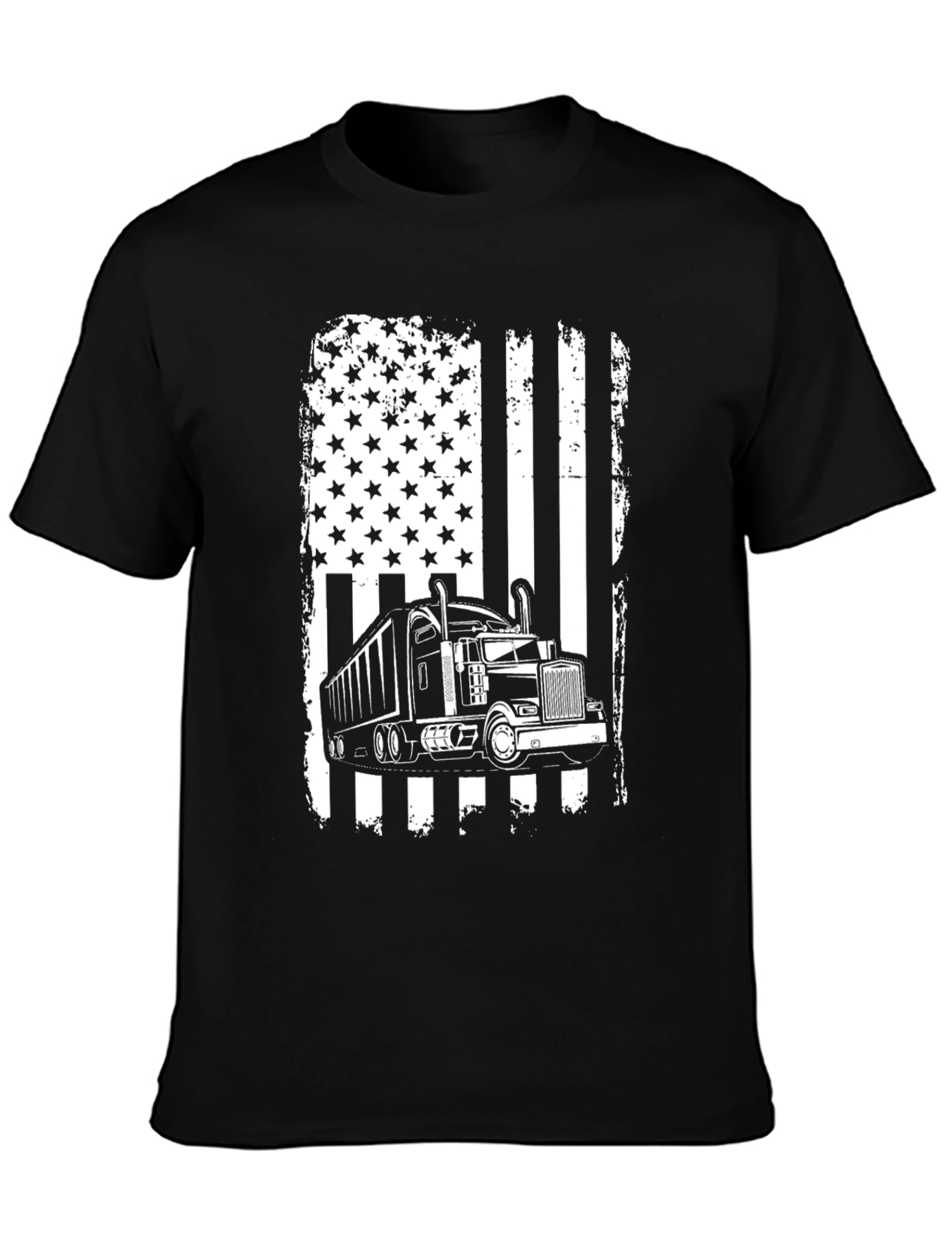 Trucker Flag Graphic T-Shirt - Black