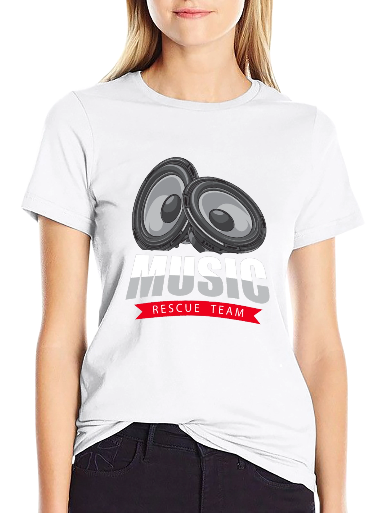 Music Rescue Team Black T-Shirt