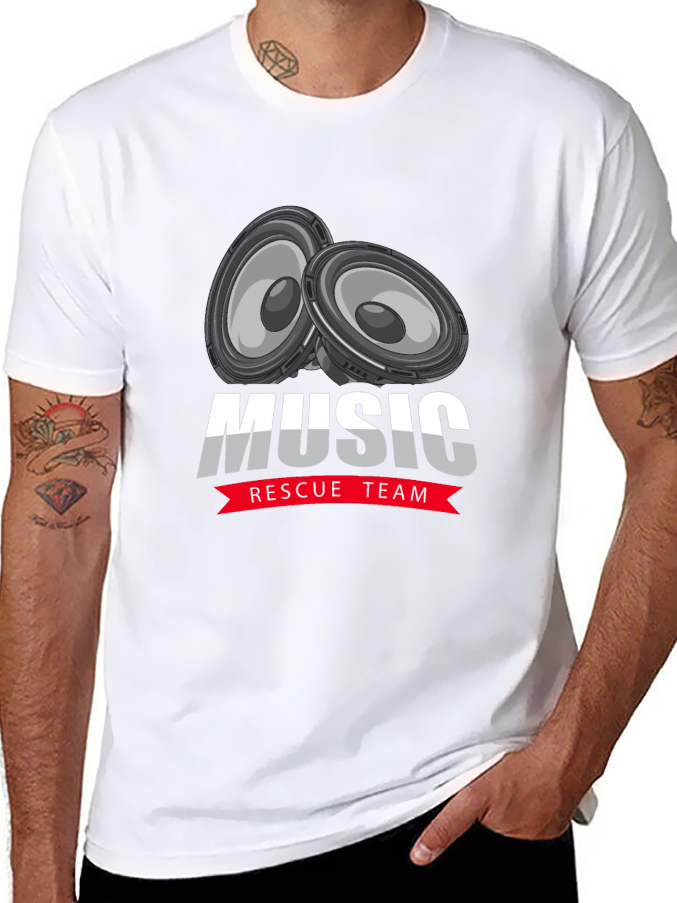 Music Rescue Team Black T-Shirt
