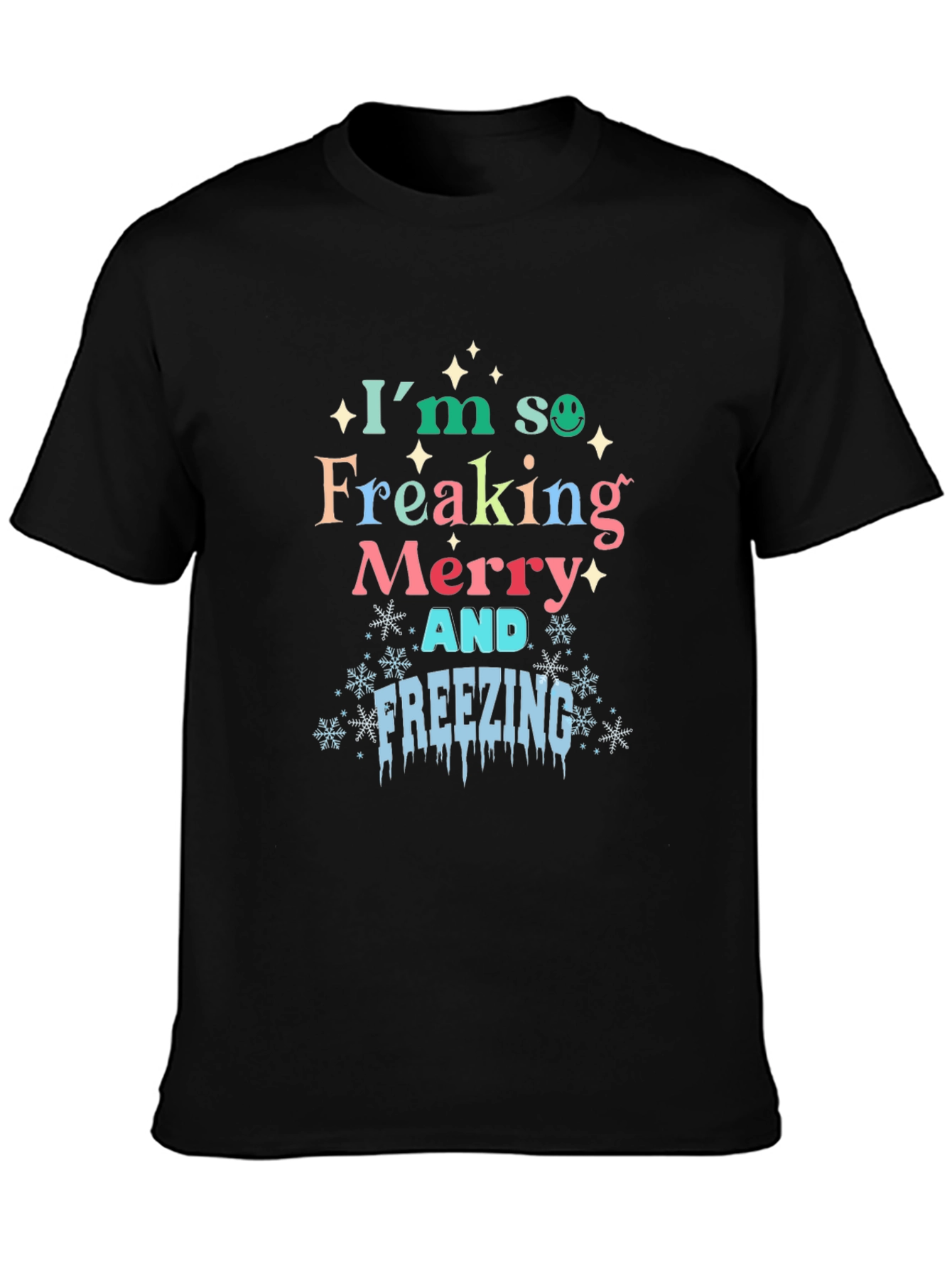 Merry & Freezing Graphic Tee - Holiday T-Shirt