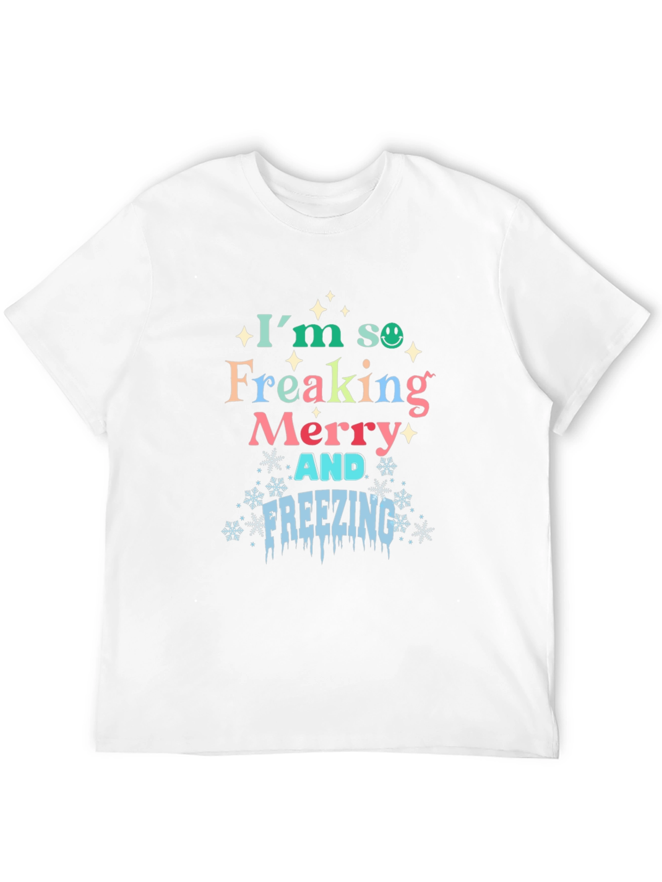 Merry & Freezing Graphic Tee - Holiday T-Shirt
