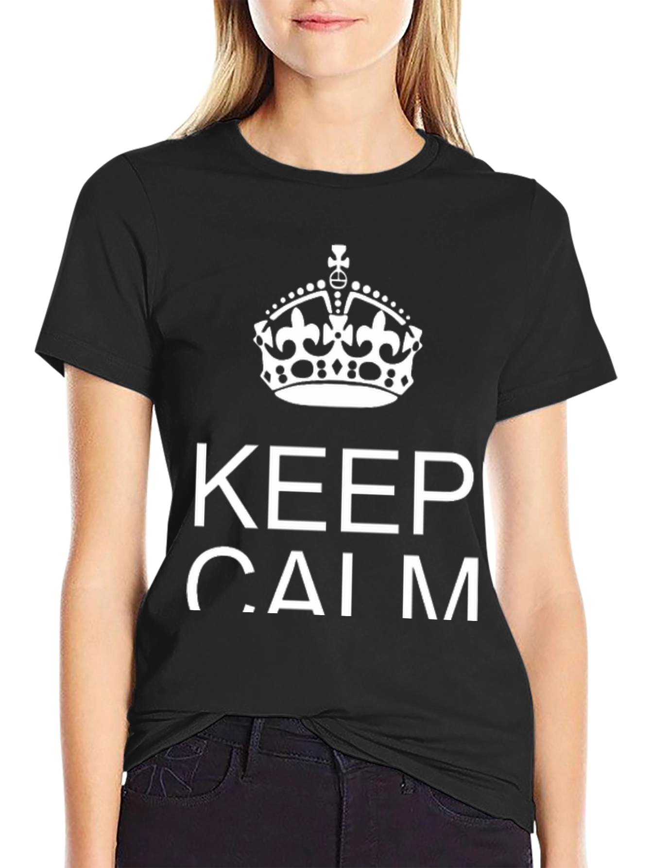 Keep Calm Graphic Tee - Black