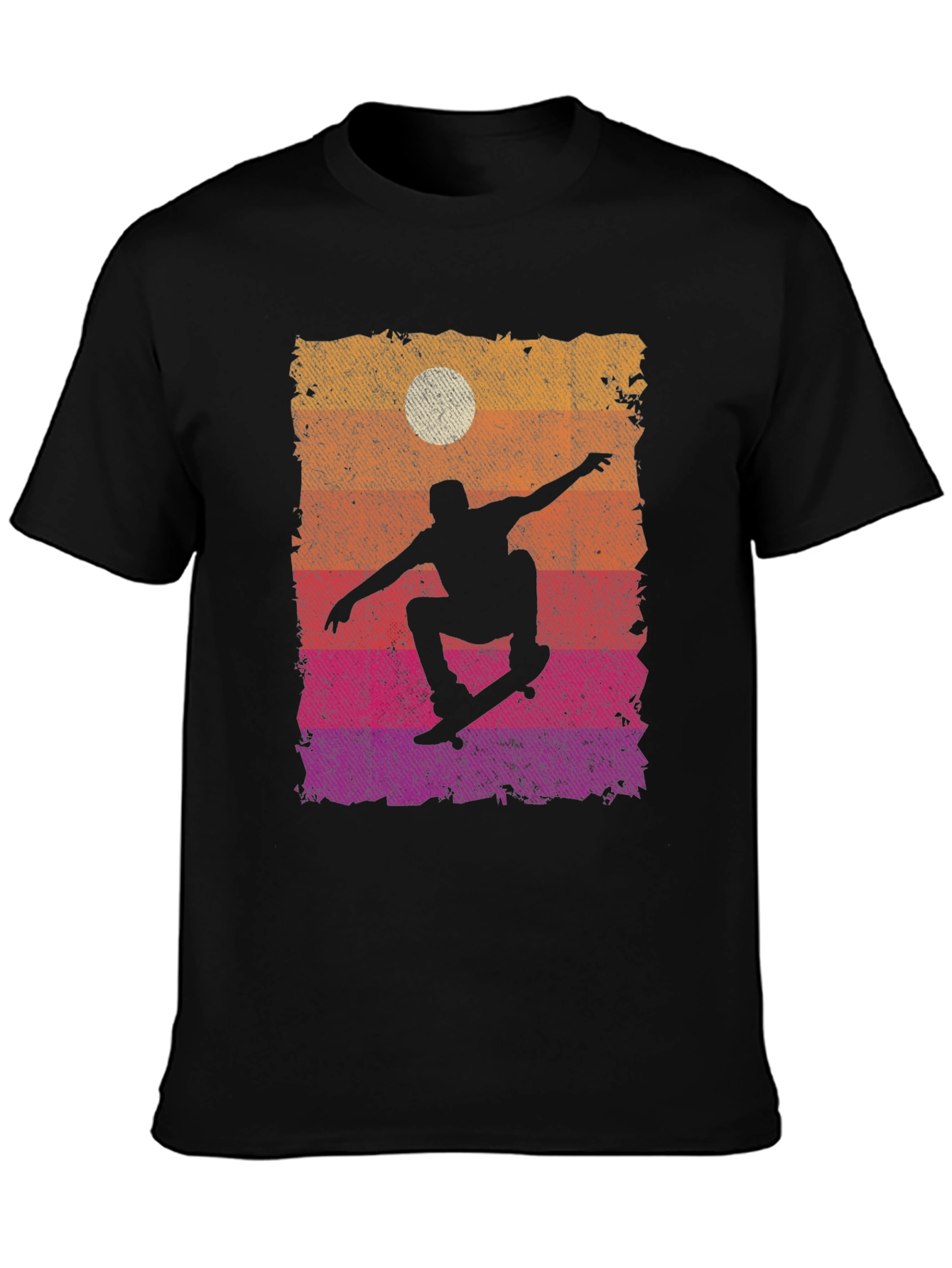 Skateboarding Sunset Graphic Tee - Cool Skater Design