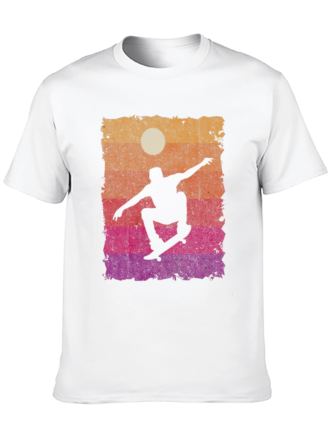 Skateboarding Sunset Graphic Tee - Cool Skater Design