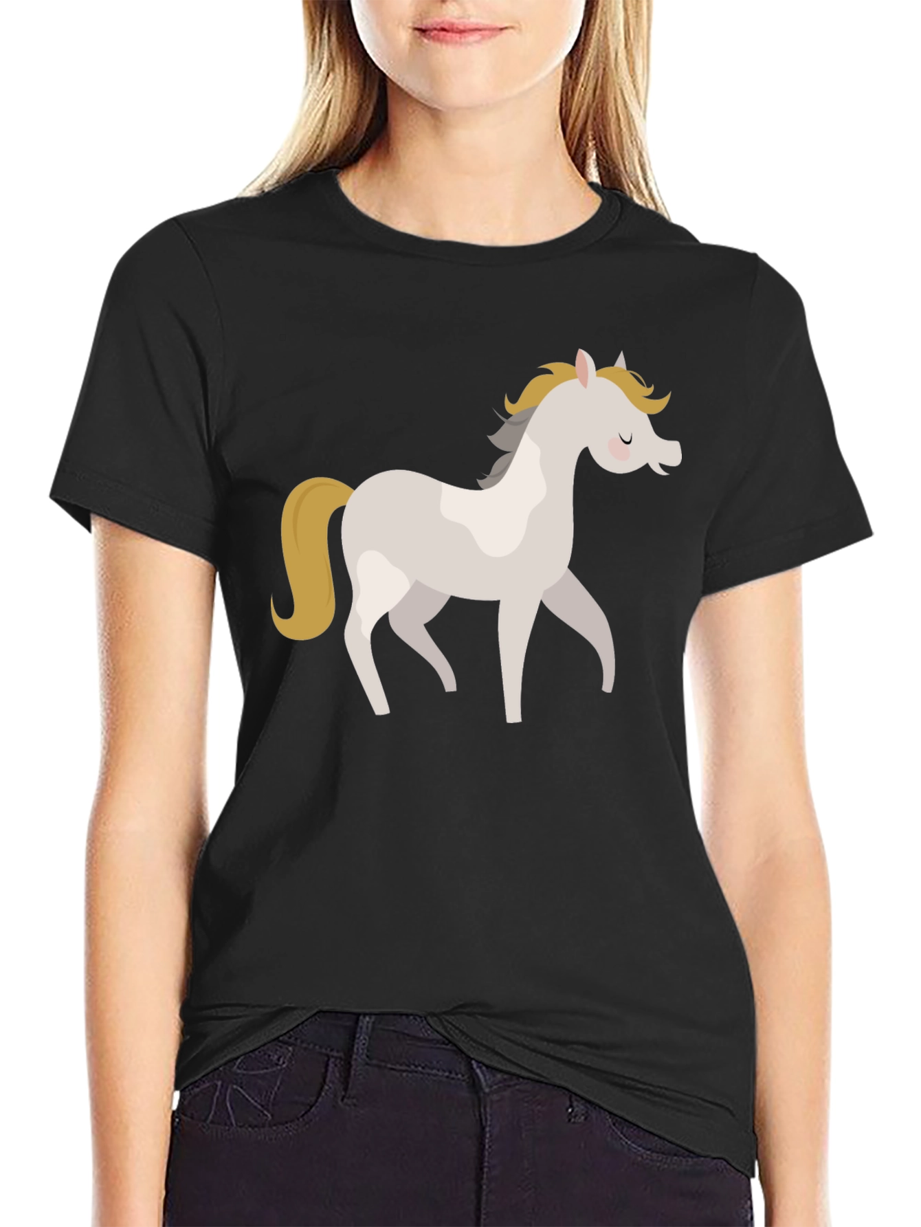 Cute Horse Graphic Tee - Casual Comfort