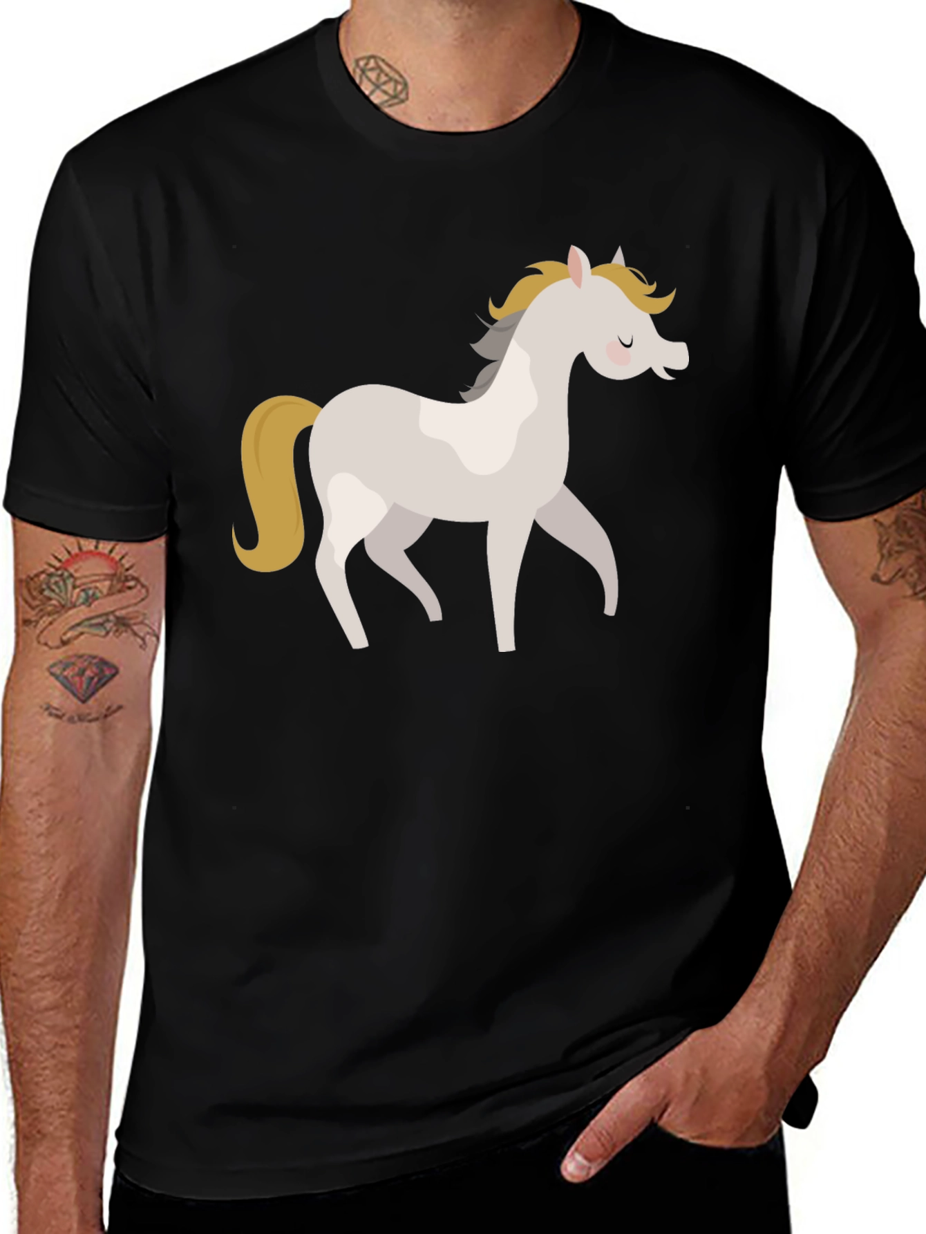 Cute Horse Graphic Tee - Casual Comfort