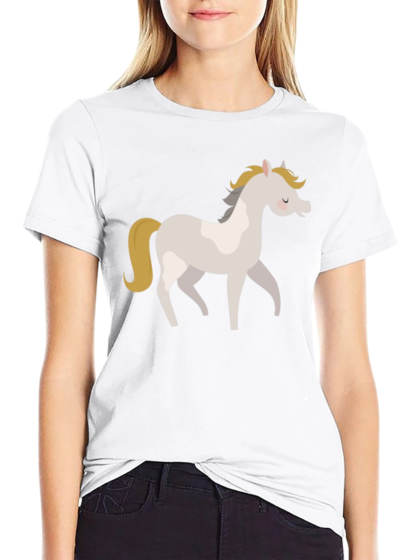 Cute Horse Graphic Tee - Casual Comfort