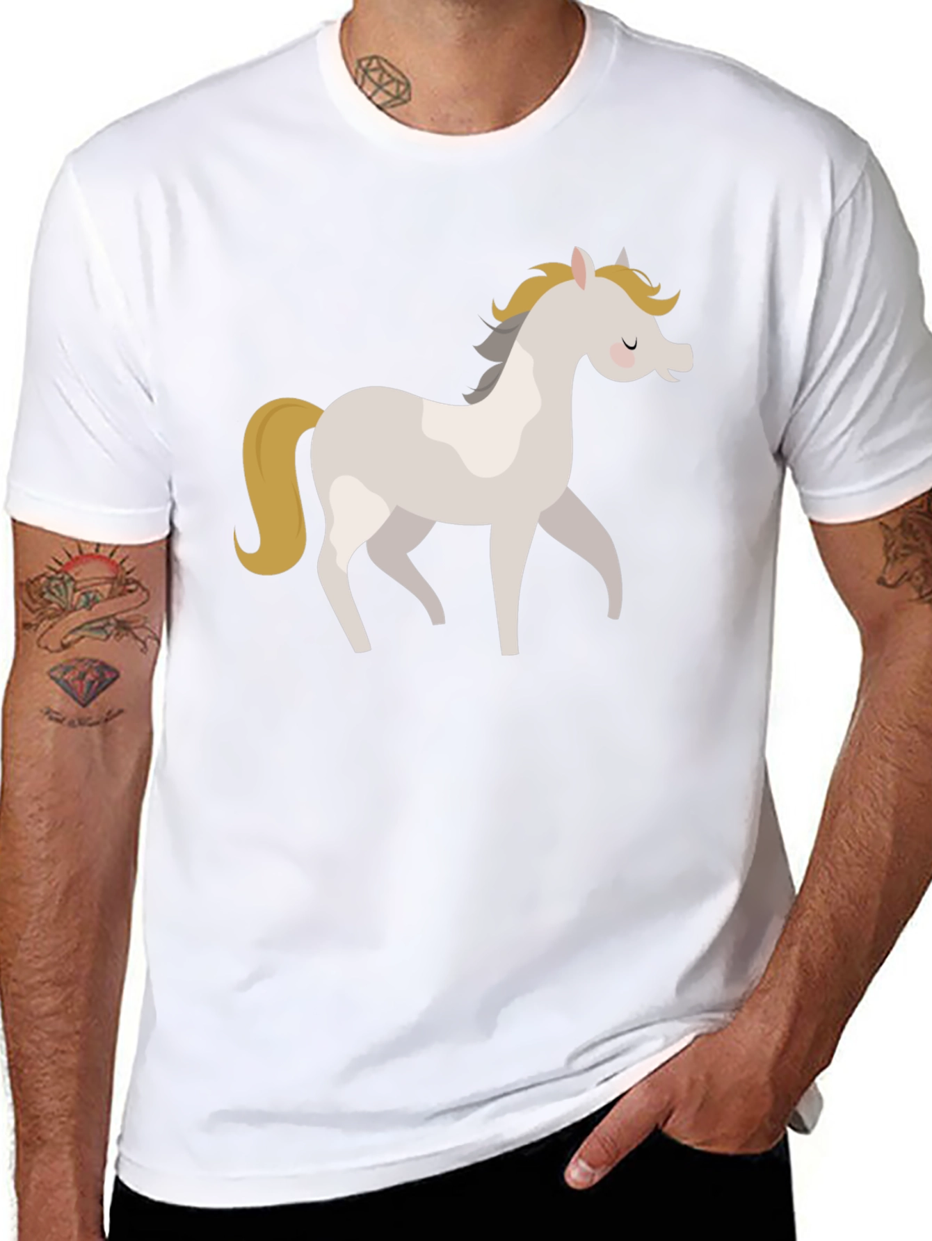 Cute Horse Graphic Tee - Casual Comfort