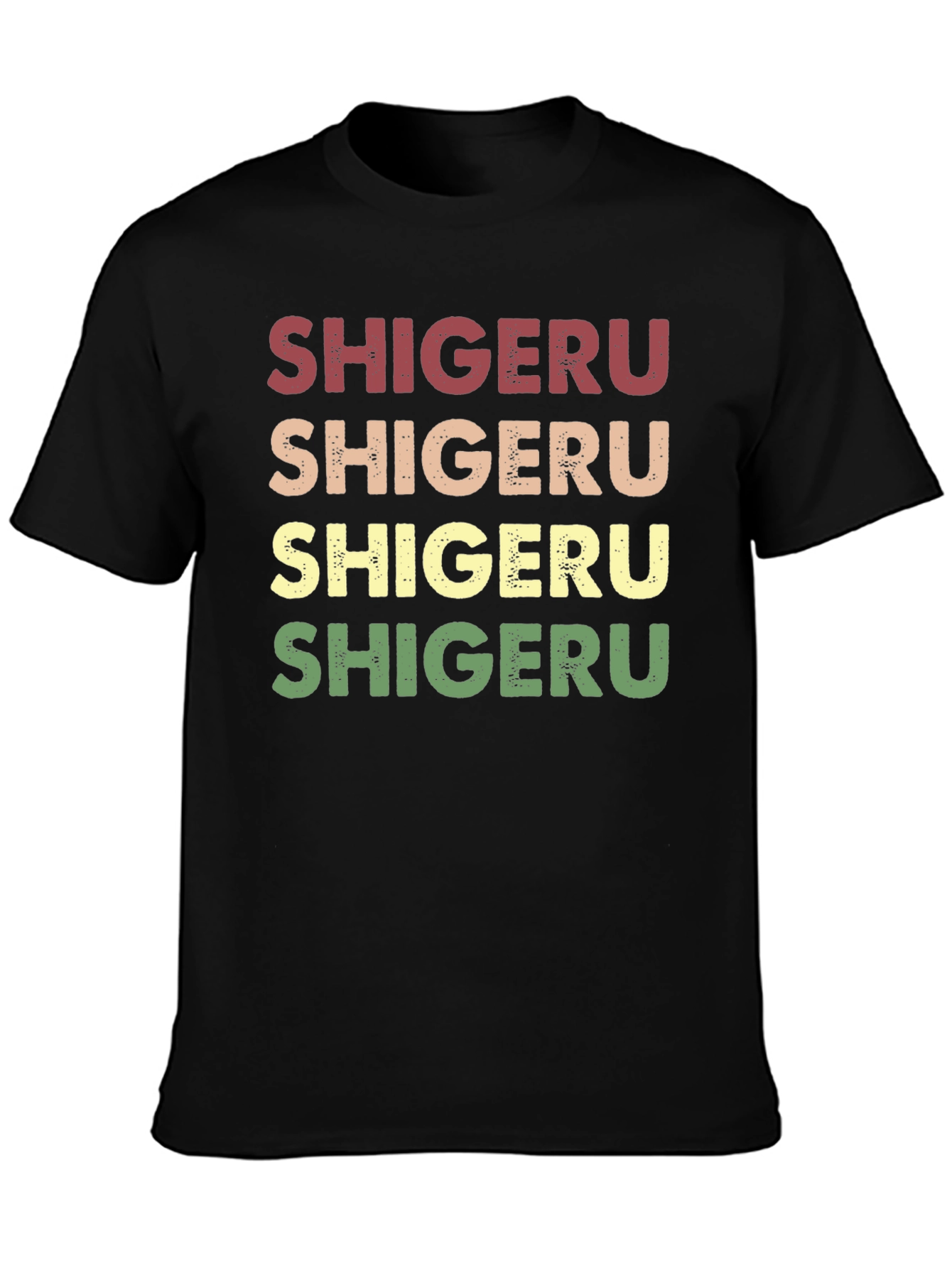 Retro Shigeru Text Graphic T-Shirt