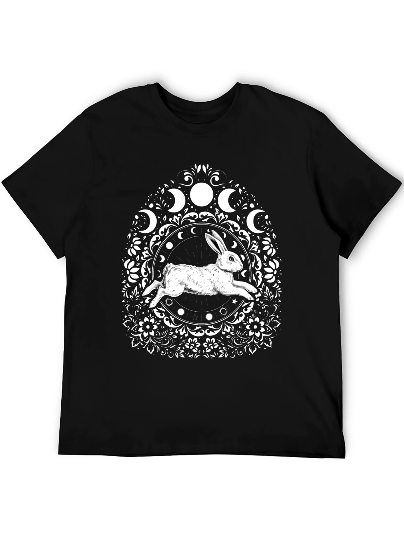 Rabbit Moon Phases Graphic T-Shirt