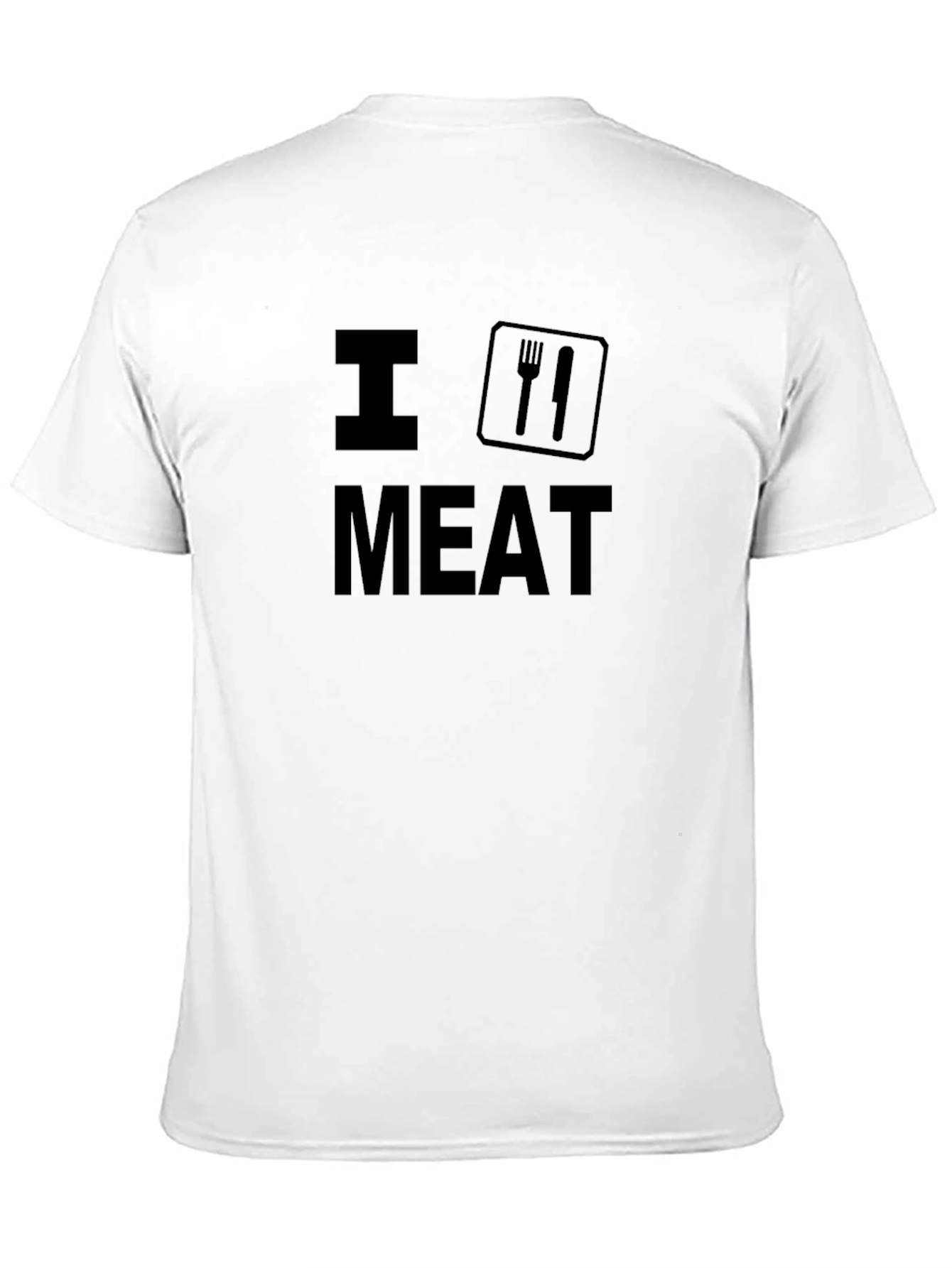 I Love Meat Graphic T-Shirt - Black Casual Tee