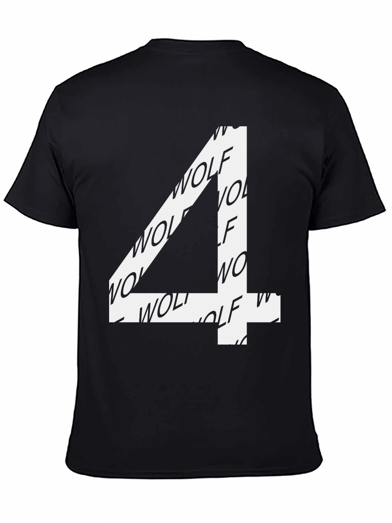 Wolf Number 4 T-Shirt - Black Cotton Blend
