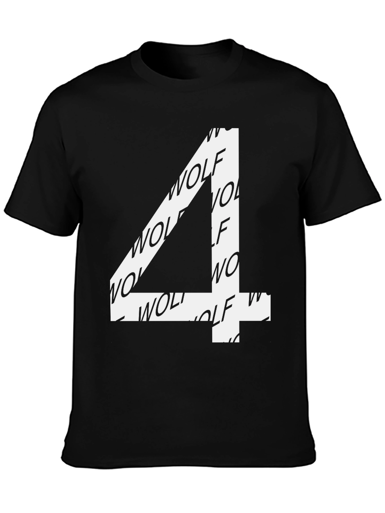 Wolf Number 4 T-Shirt - Black Cotton Blend