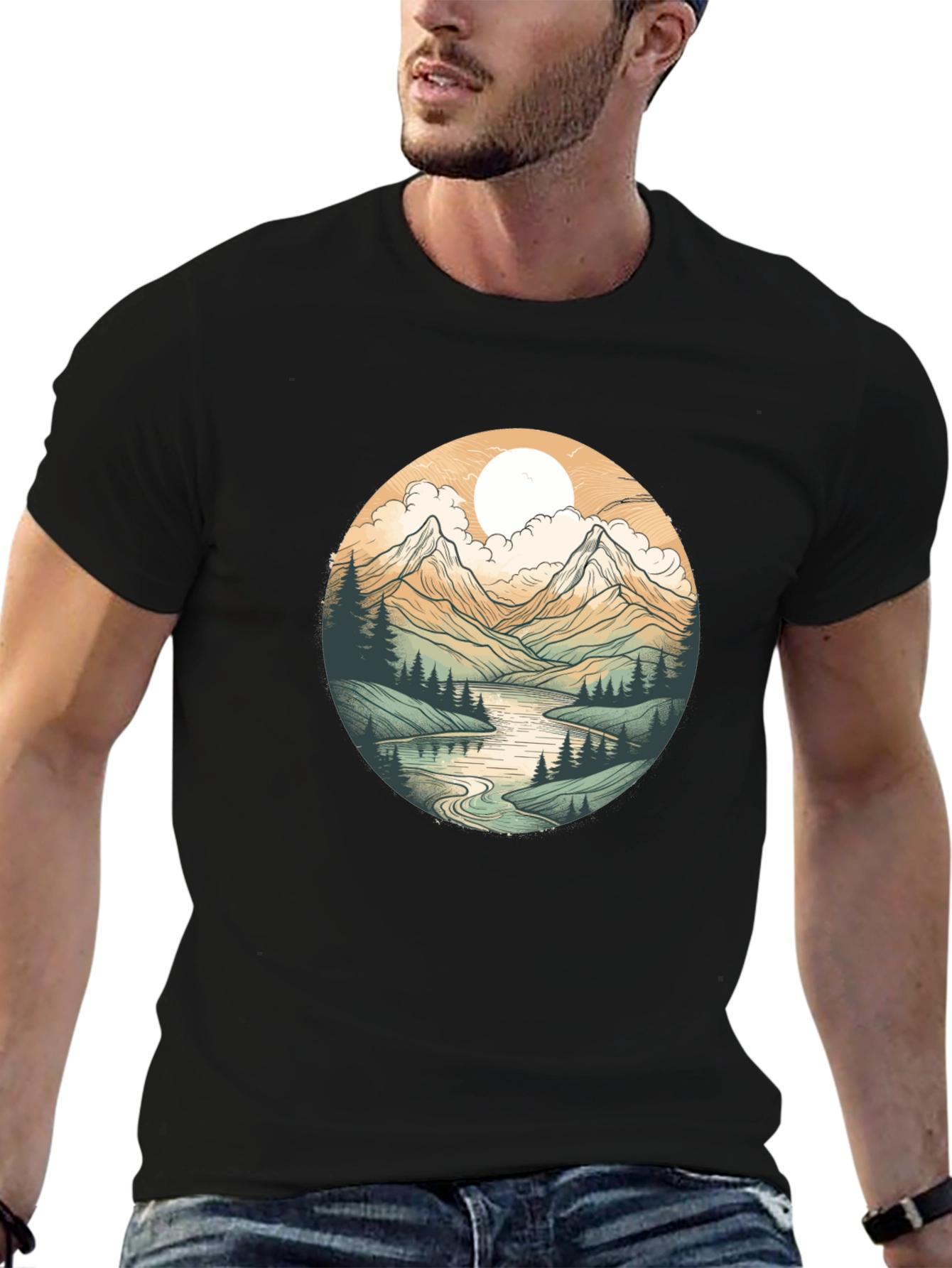 Mountain Vista Graphic Tee - Black