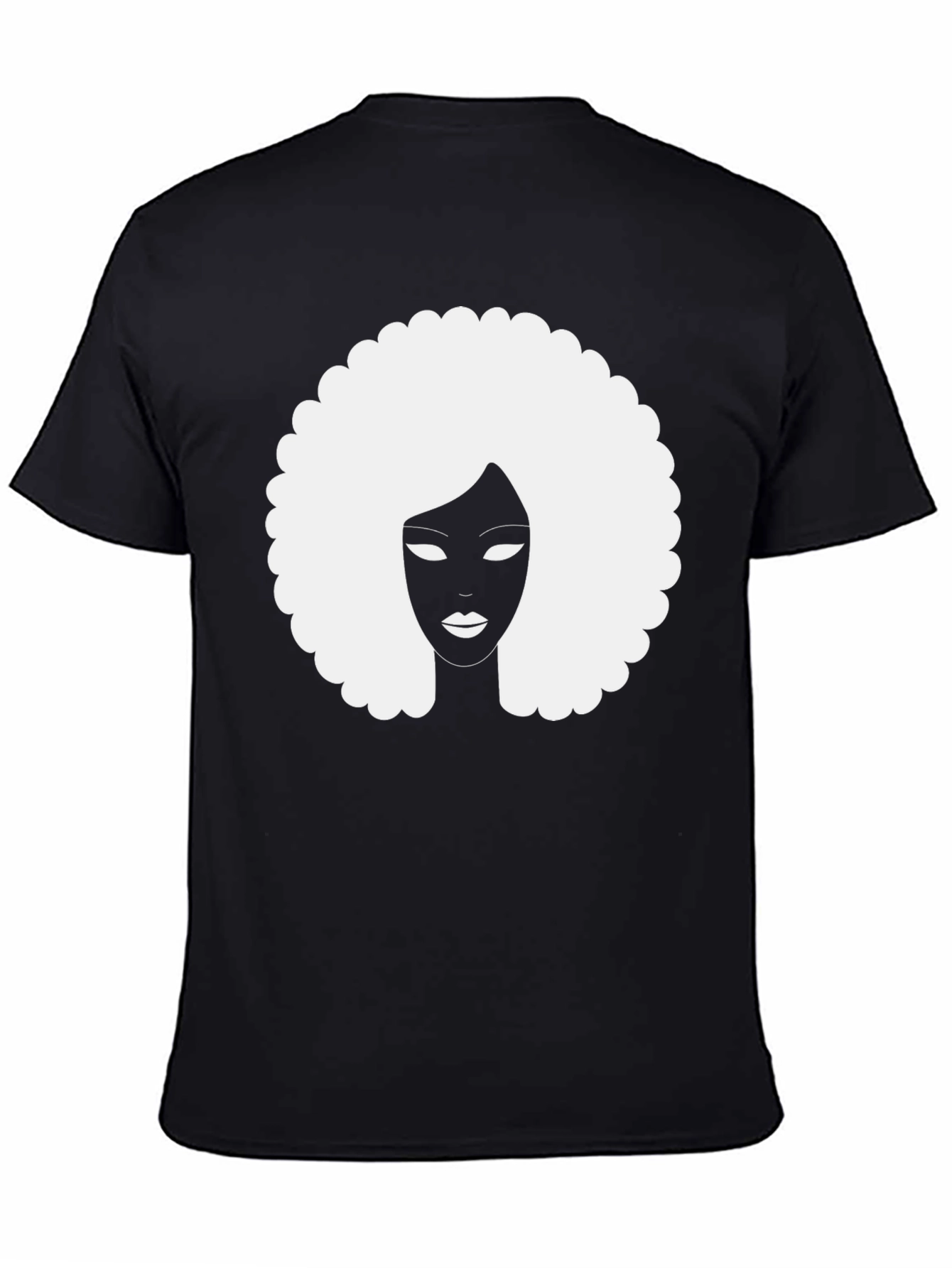 Afro Silhouette Graphic Tee - Classic Black Cotton T-Shirt