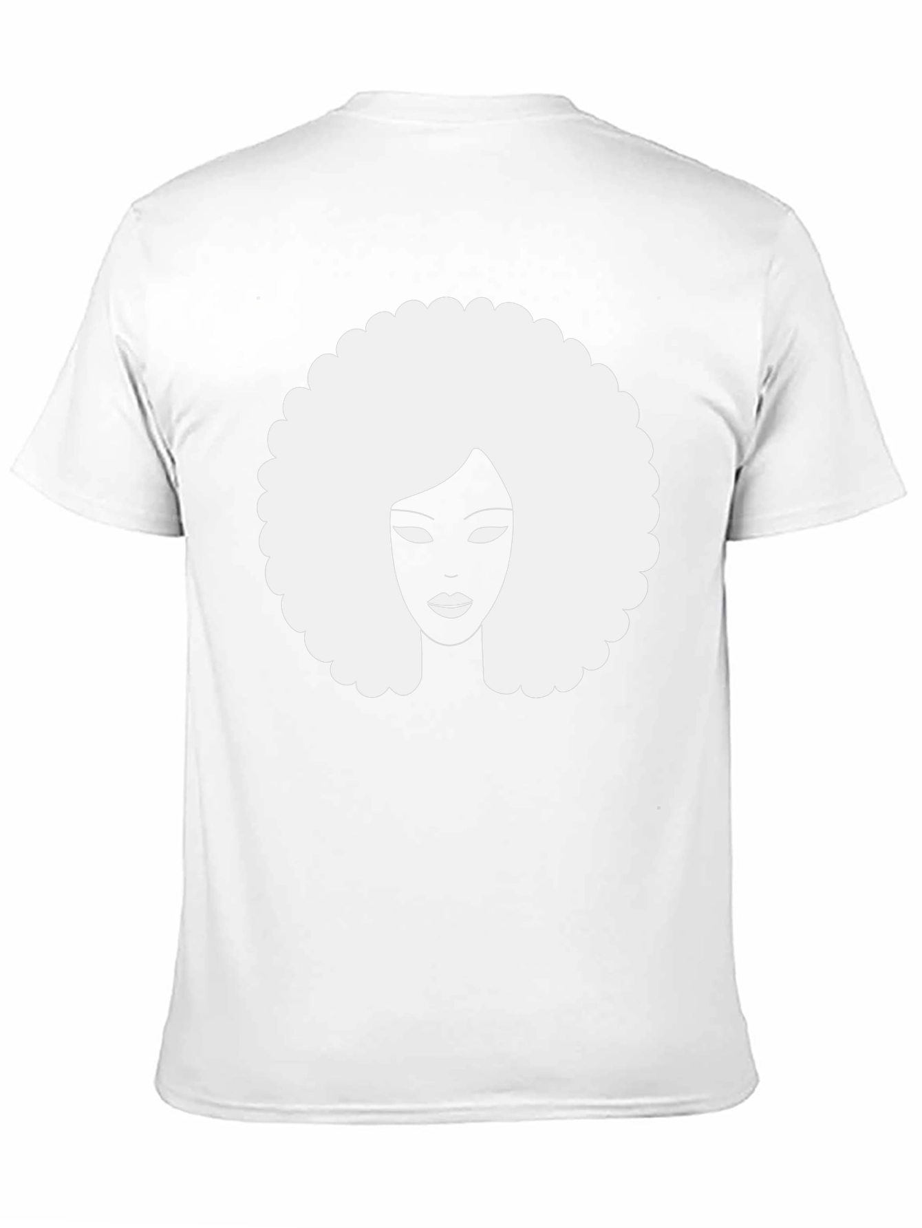 Afro Silhouette Graphic Tee - Classic Black Cotton T-Shirt