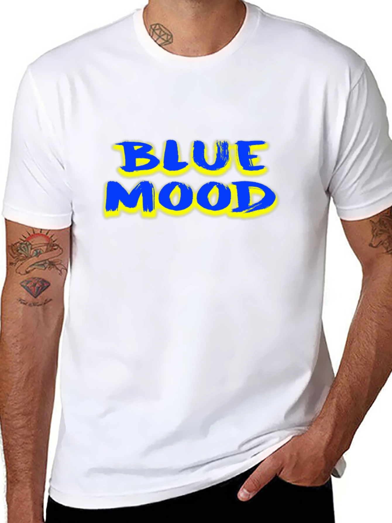 Blue Mood Graphic T-Shirt - Black