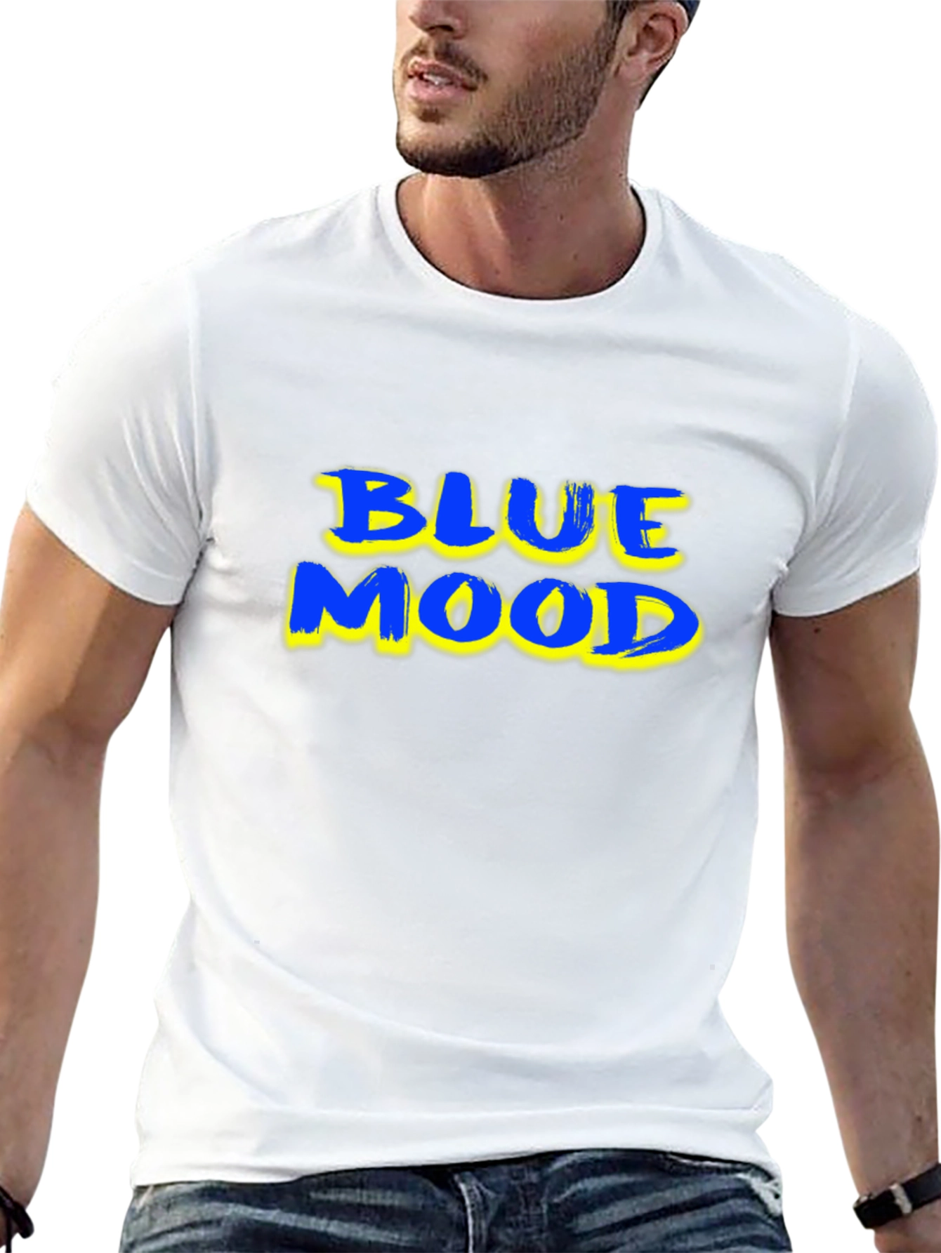 Blue Mood Graphic T-Shirt - Black