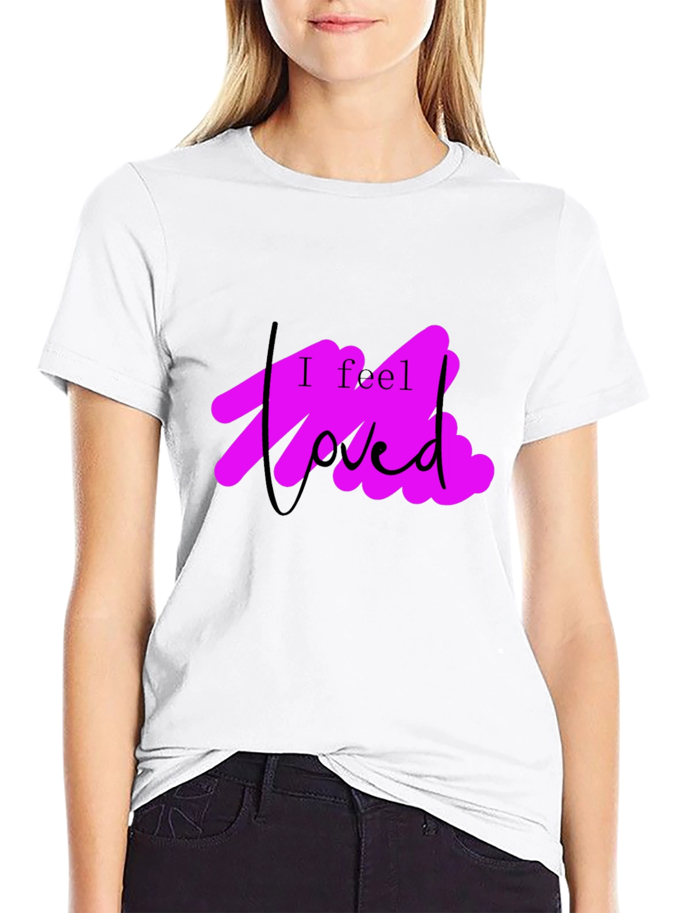 I Feel Loved Black Graphic Tee