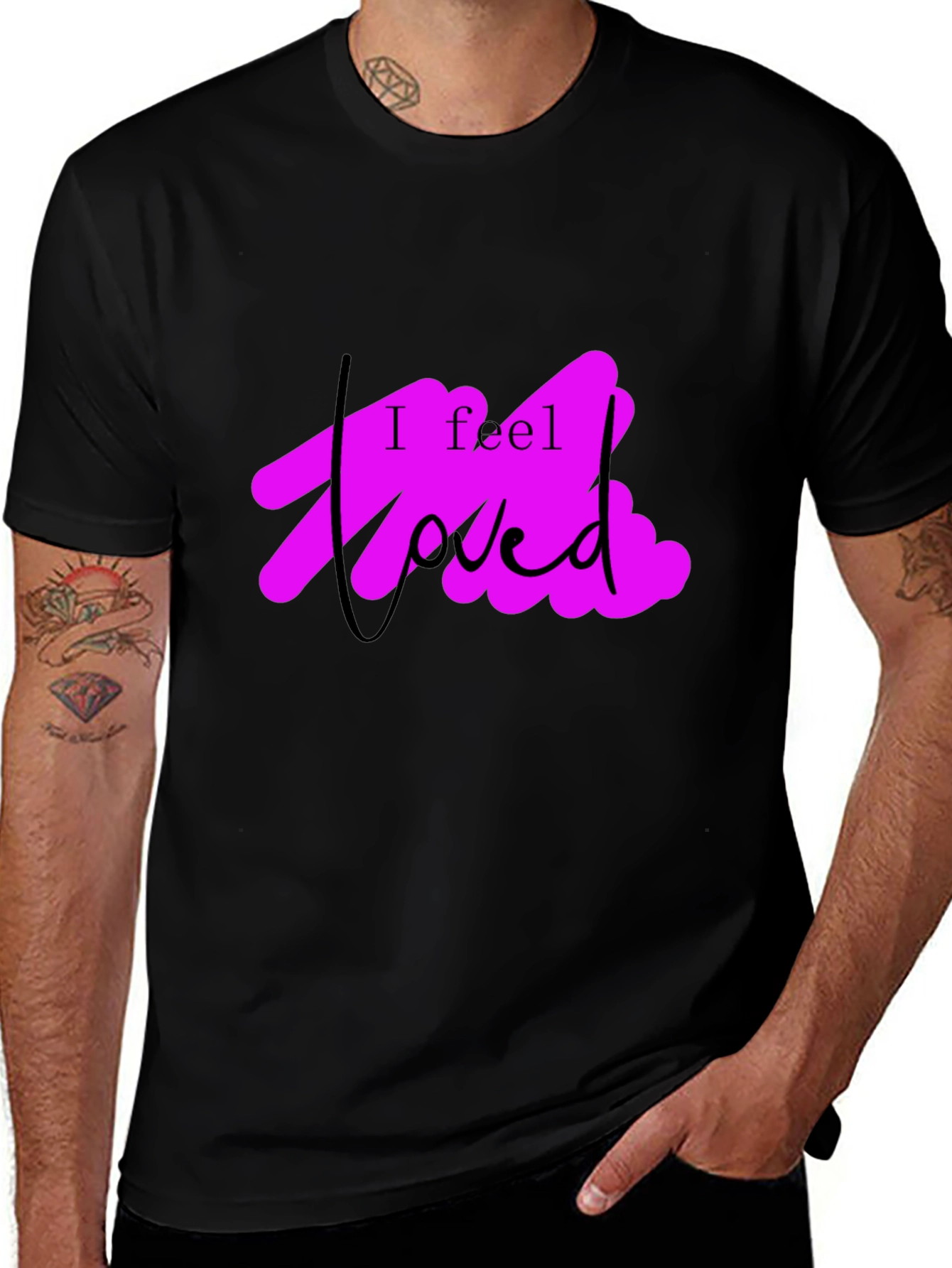 I Feel Loved Black Graphic Tee