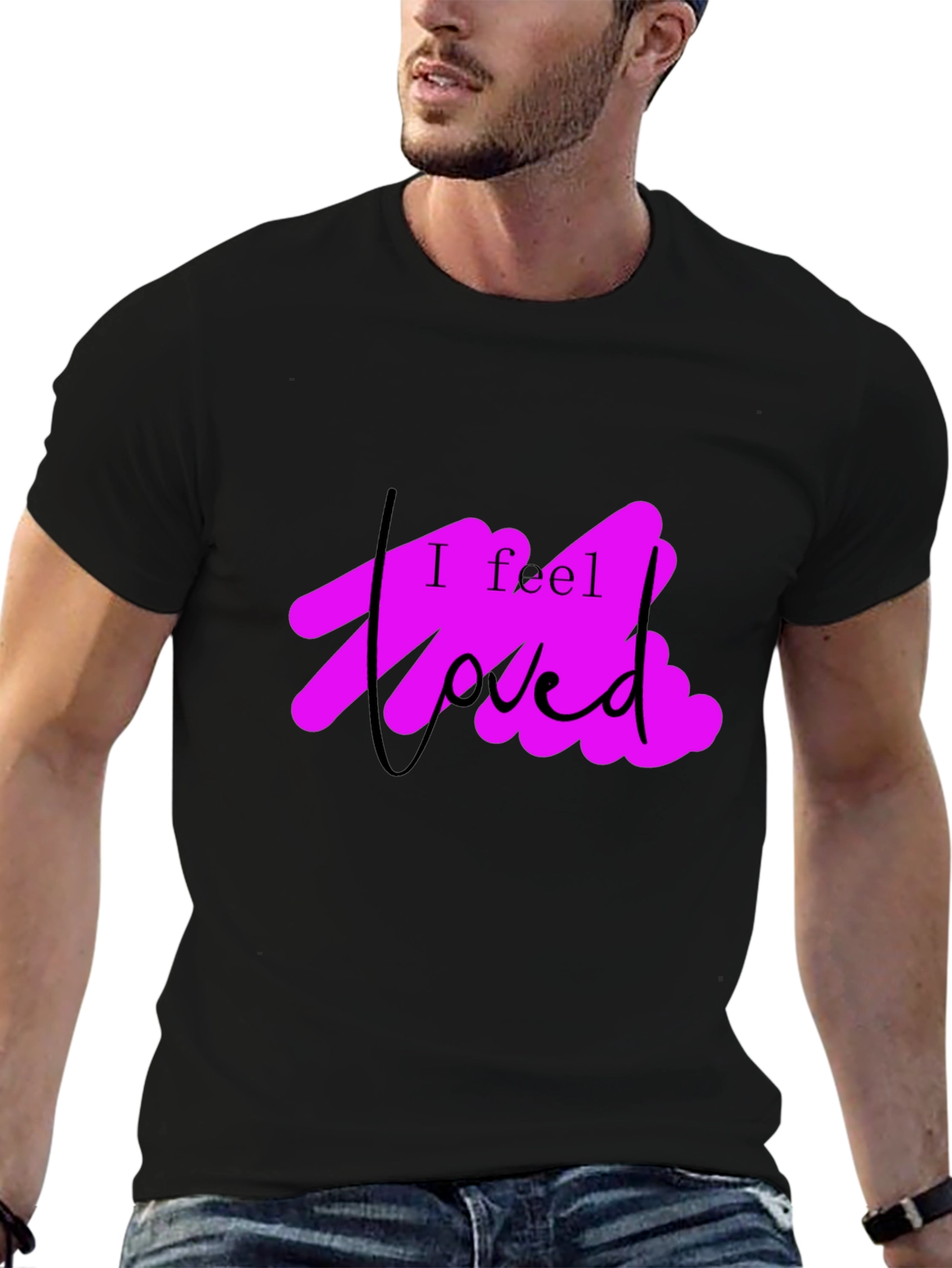 I Feel Loved Black Graphic Tee