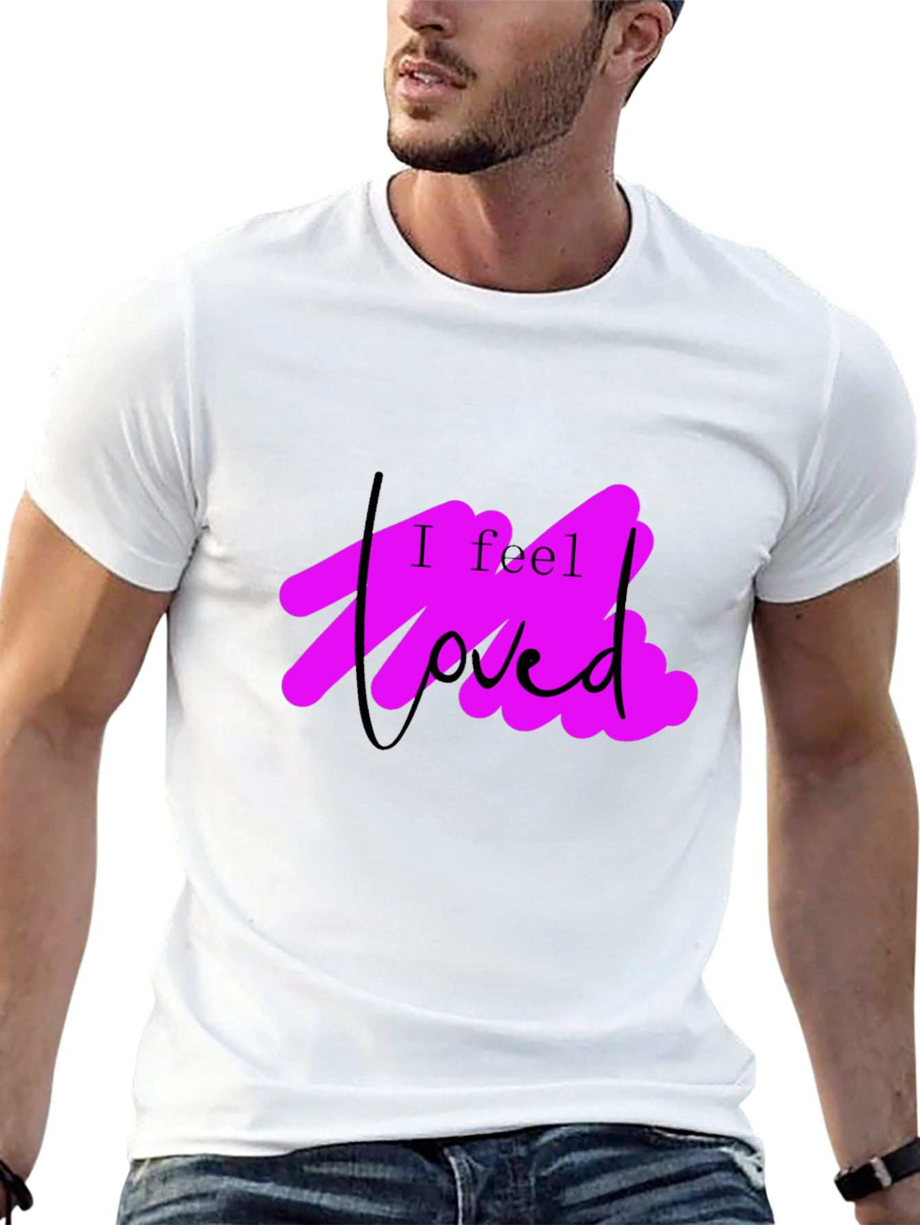 I Feel Loved Black Graphic Tee