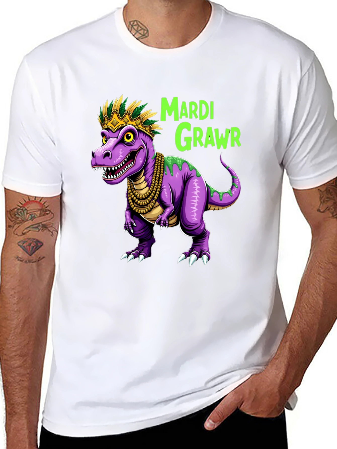 Mardi Gras Dinosaur T-Shirt