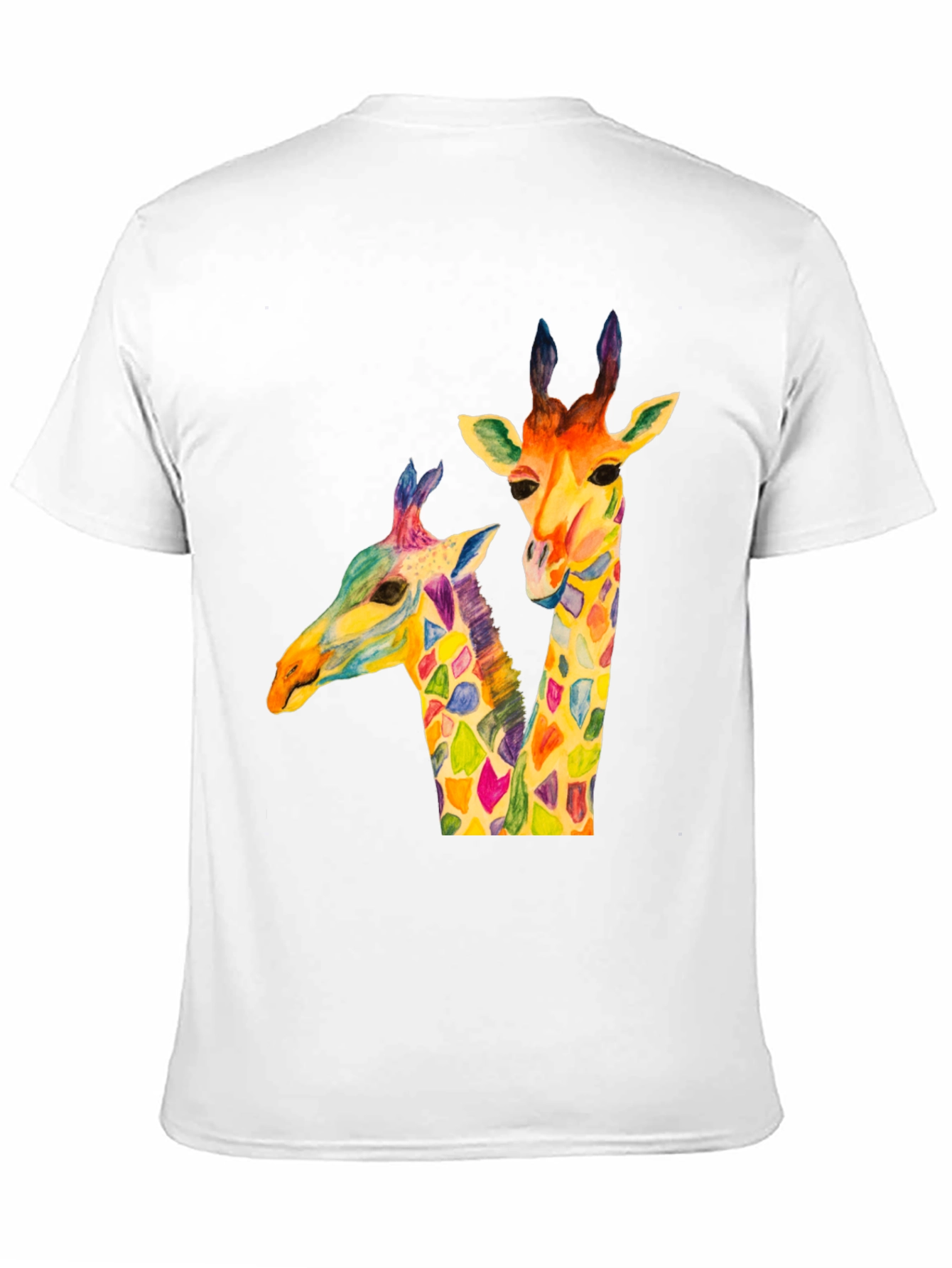 Colorful Giraffe Graphic T-Shirt