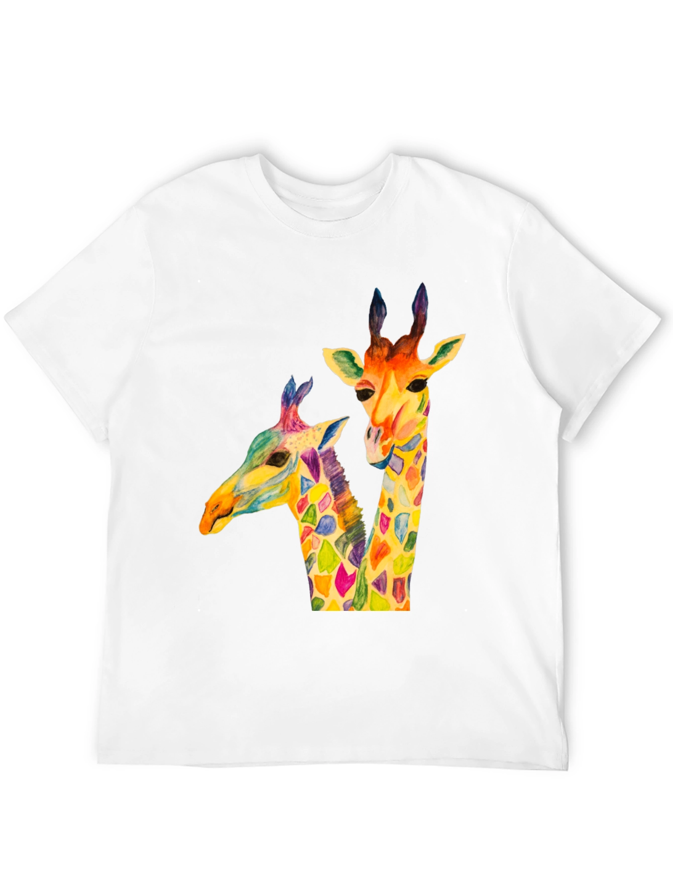 Colorful Giraffe Graphic T-Shirt