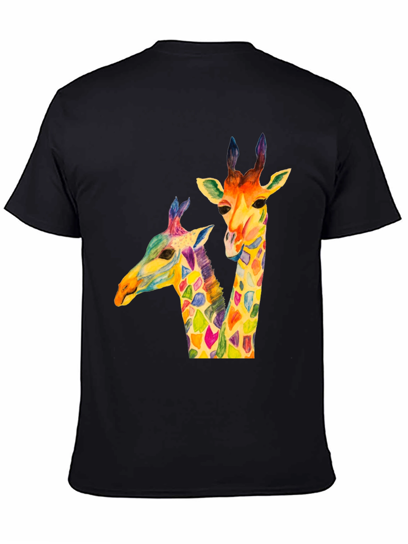 Colorful Giraffe Graphic T-Shirt