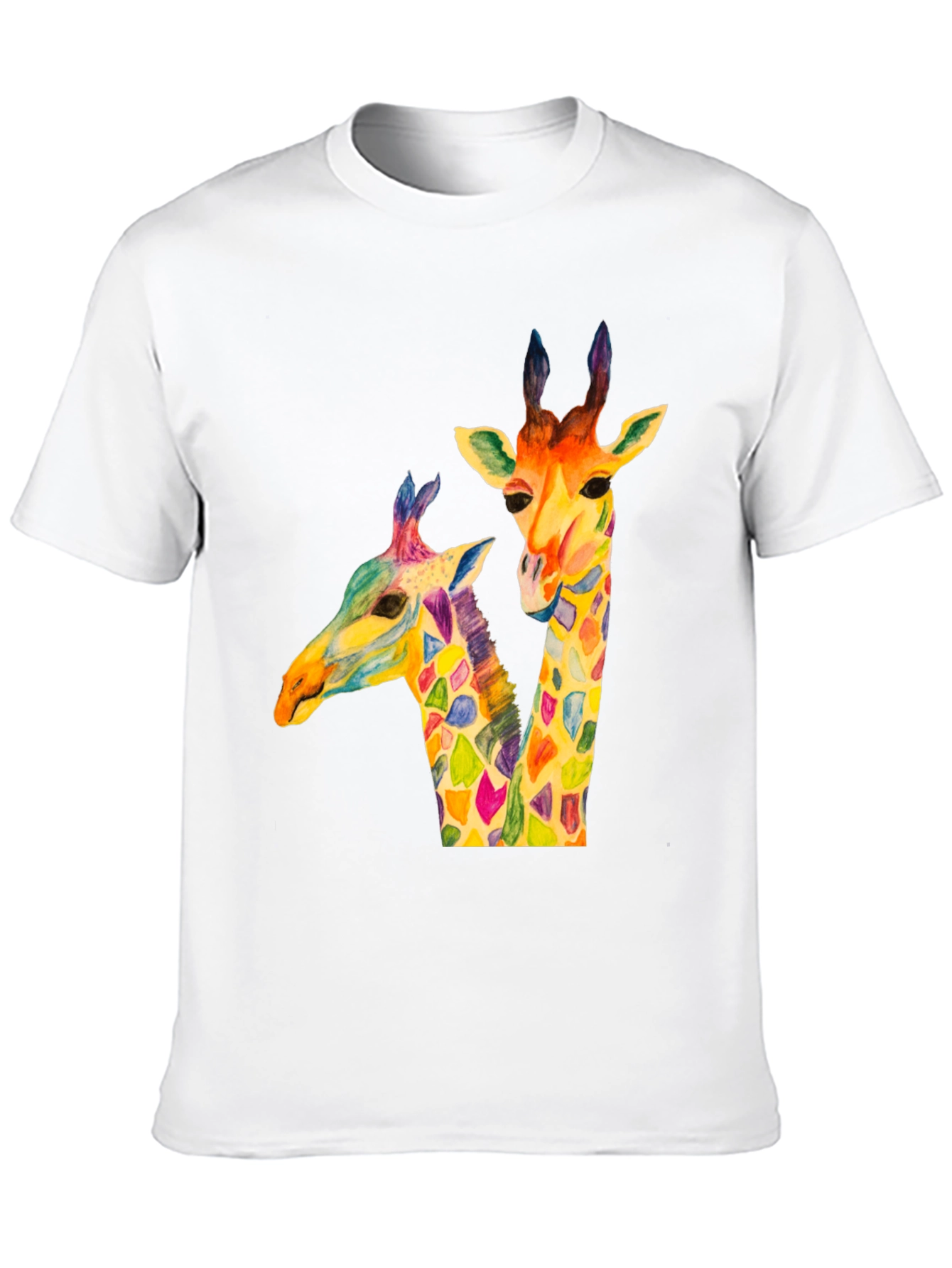 Colorful Giraffe Graphic T-Shirt