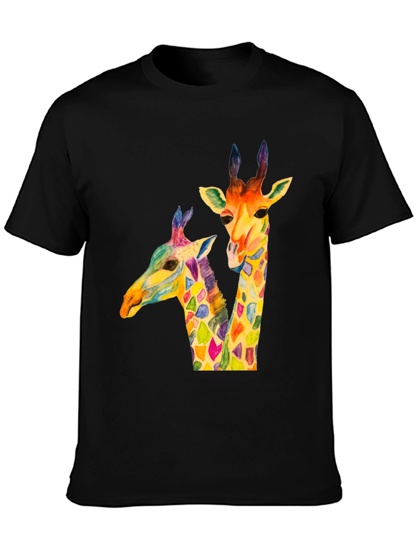 Colorful Giraffe Graphic T-Shirt