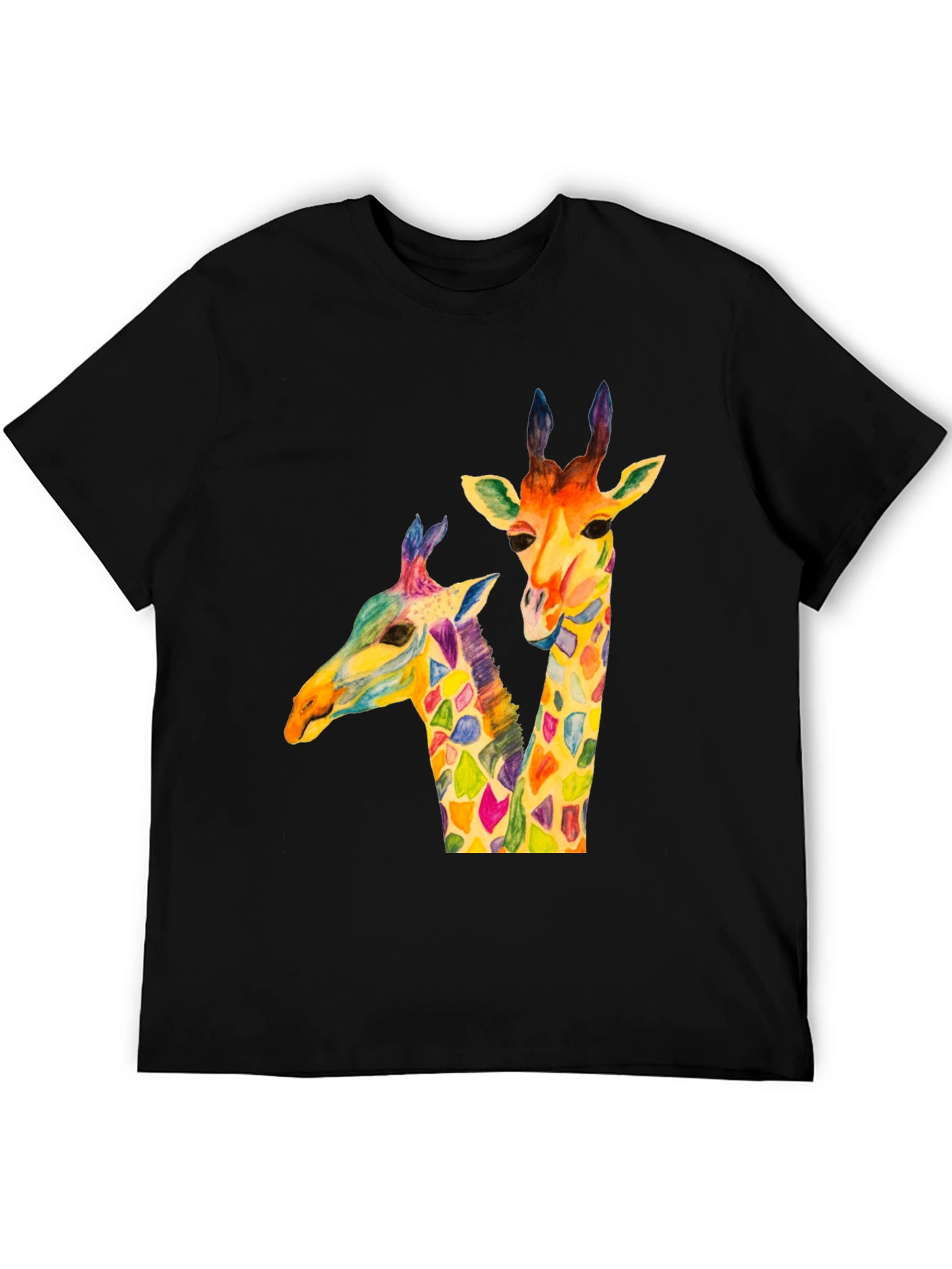 Colorful Giraffe Graphic T-Shirt