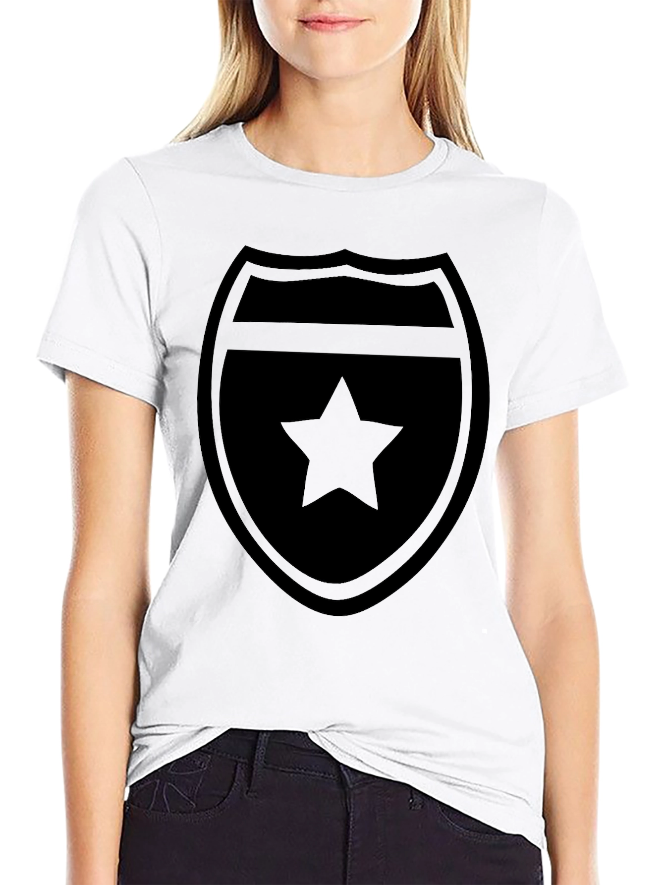 Star Shield Black T-Shirt - Classic Style