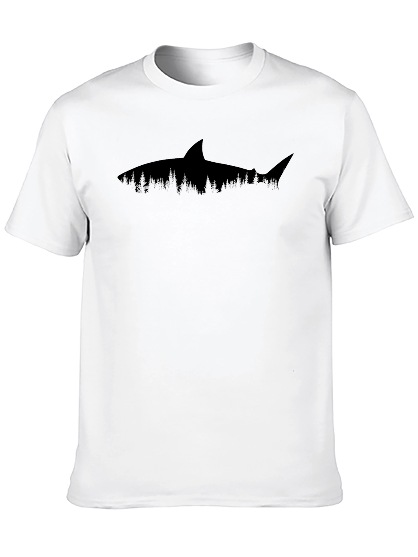 Shark Forest Graphic Tee - Mens Black T-Shirt