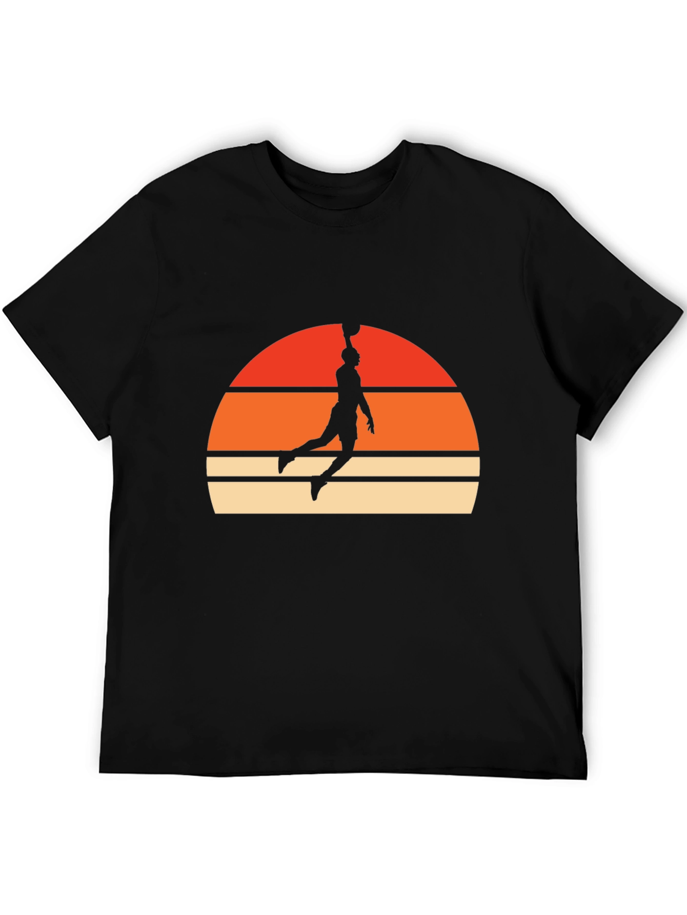 Retro Sunset Basketball Dunk T-Shirt