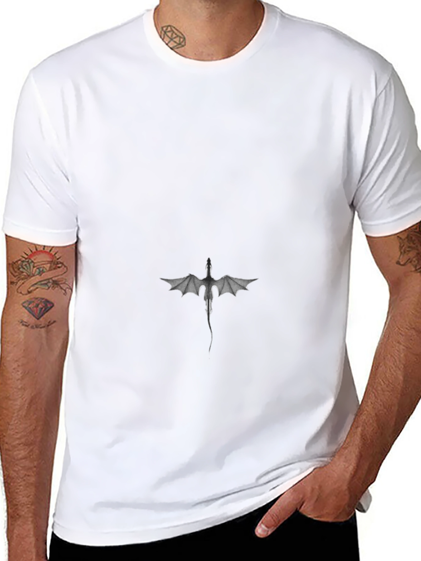 Black Dragon Graphic Tee - Mens Casual T-Shirt