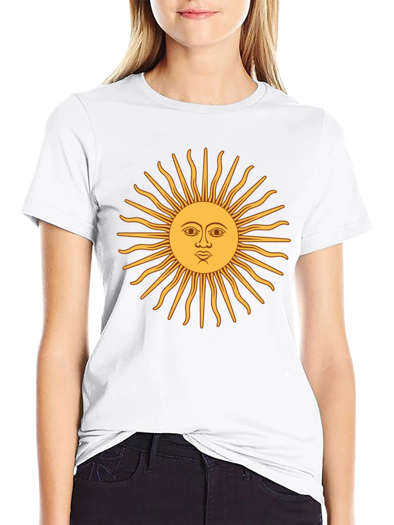 Sun Face Graphic Black T-Shirt
