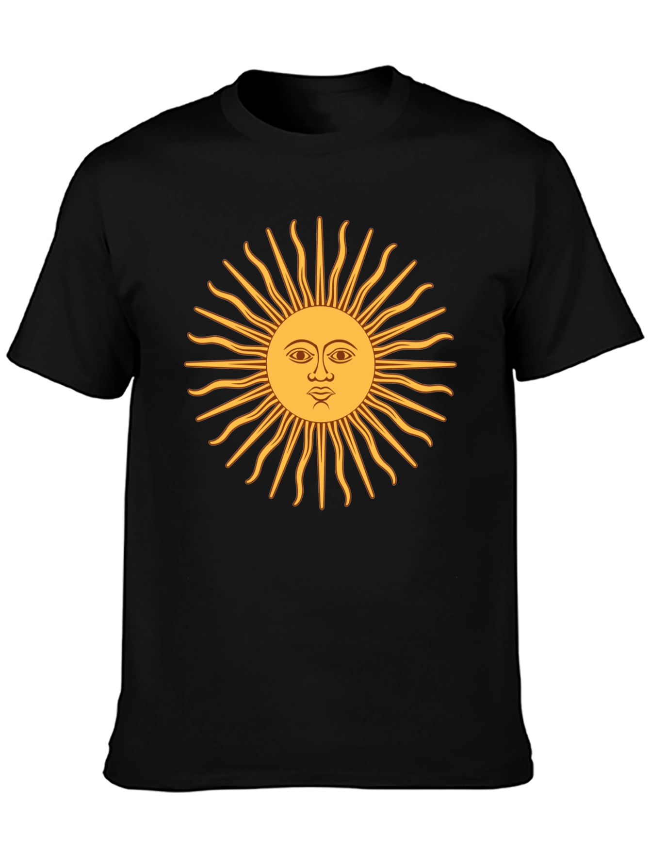 Sun Face Graphic Black T-Shirt