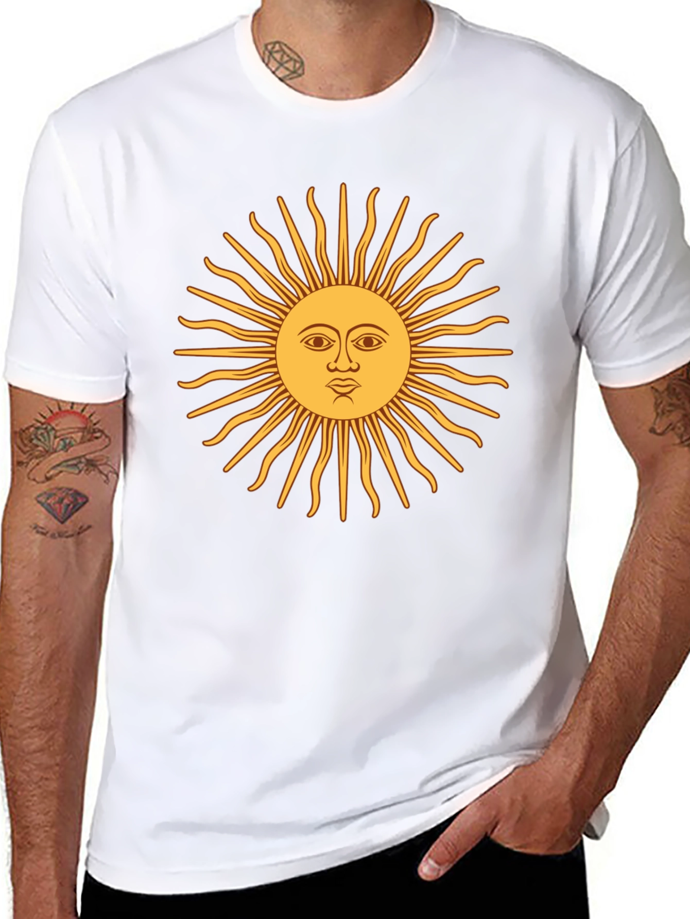 Sun Face Graphic Black T-Shirt