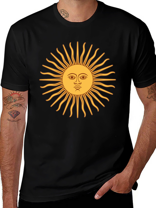 Sun Face Graphic Black T-Shirt