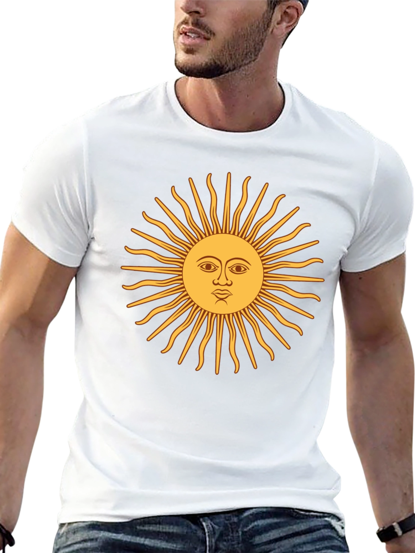 Sun Face Graphic Black T-Shirt