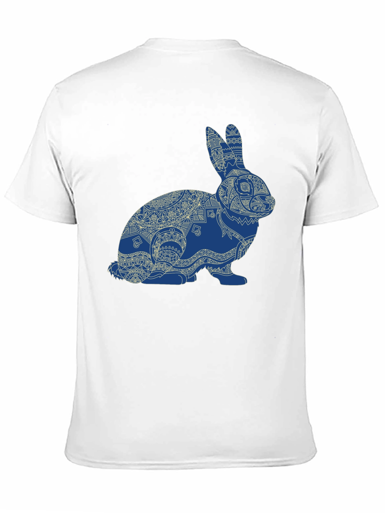 Rabbit Mandala Graphic Tee - Black Cotton Blend