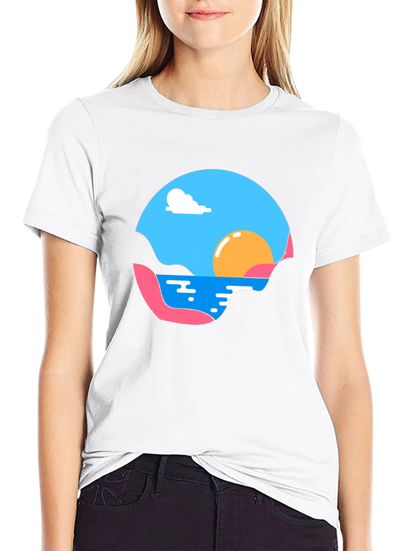 Sunset Graphic Tee - Black Cotton Comfort