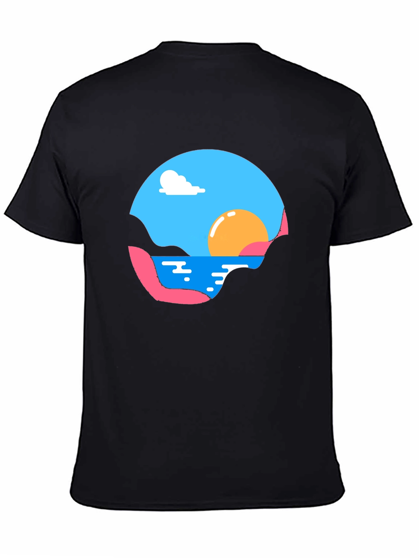 Sunset Graphic Tee - Black Cotton Comfort