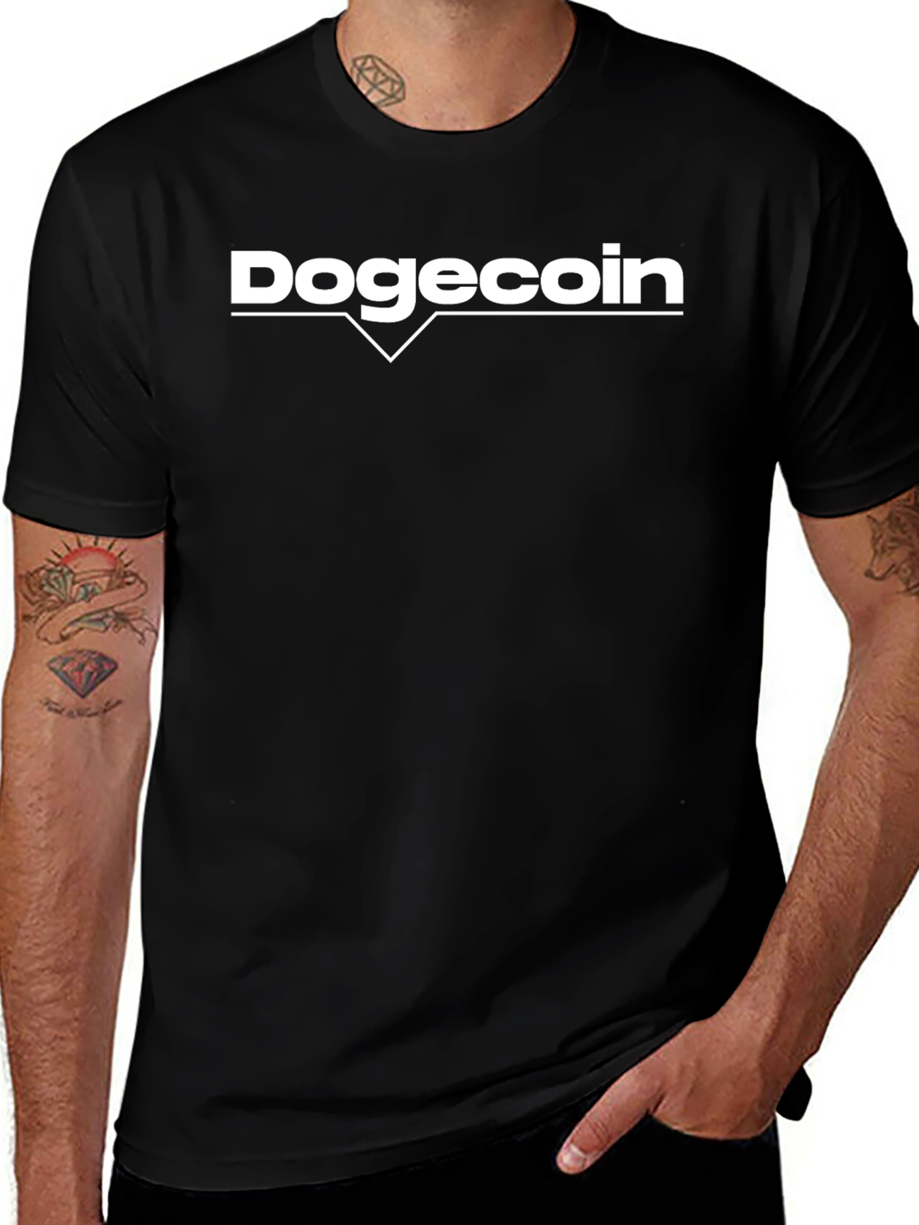 Dogecoin Graphic Tee - Black Crypto T-Shirt