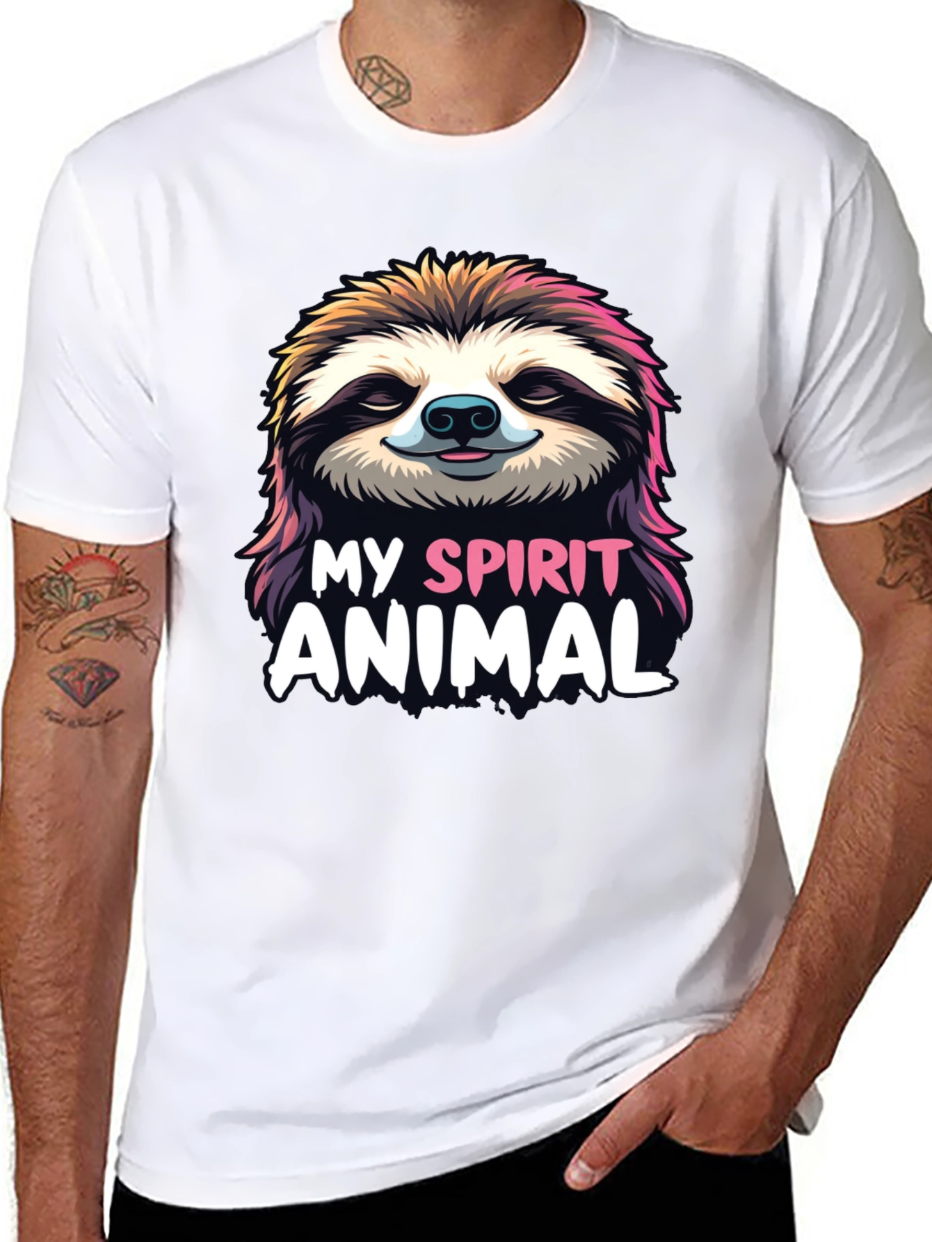 Sloth Spirit Animal Graphic Tee - Relaxed Fit