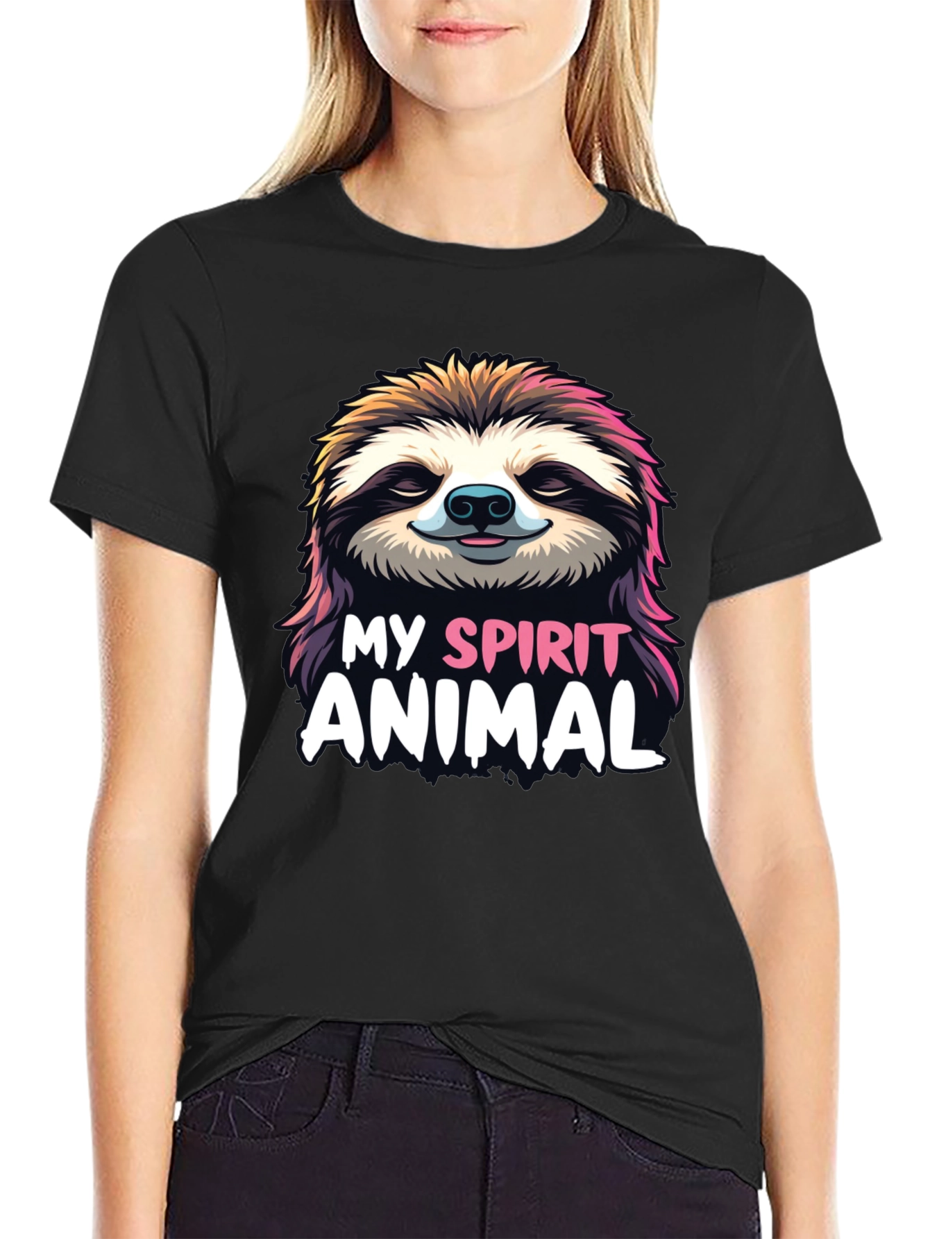 Sloth Spirit Animal Graphic Tee - Relaxed Fit