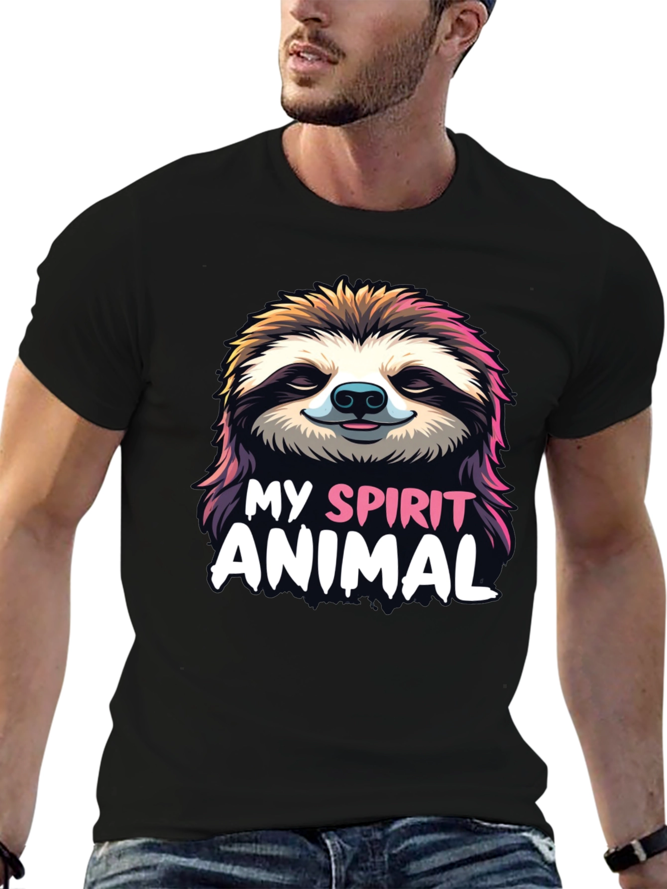 Sloth Spirit Animal Graphic Tee - Relaxed Fit